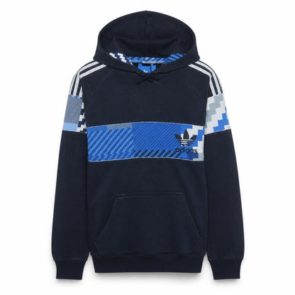 Adidas Men's Blue Geometric Pullover Hoodie Size M