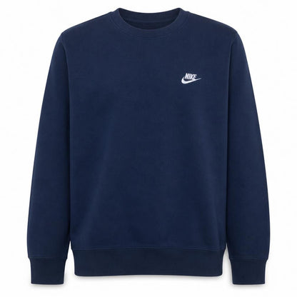 Nike Men's Navy Blue Crew Neck Sweatshirt L Classic Fleece Pullover