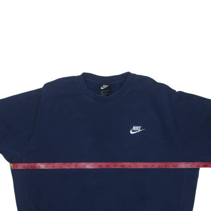 Nike Men's Navy Blue Crew Neck Sweatshirt L Classic Fleece Pullover