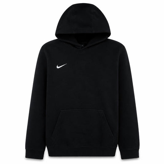 Front view of Nike boys’ black pullover hoodie xl fleece sportswear hooded sweatshirt
