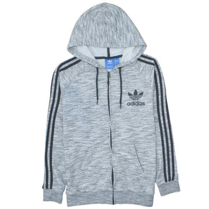 Adidas Mens Grey Full Zip Hoodie Size M Hooded Sweatshirt