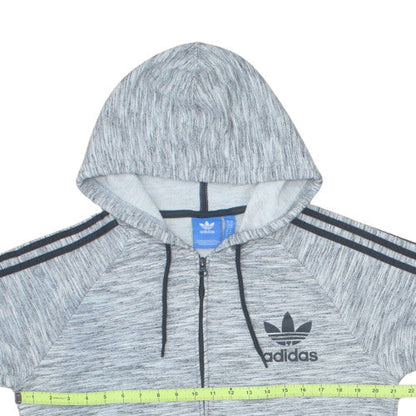 Adidas Mens Grey Full Zip Hoodie Size M Hooded Sweatshirt