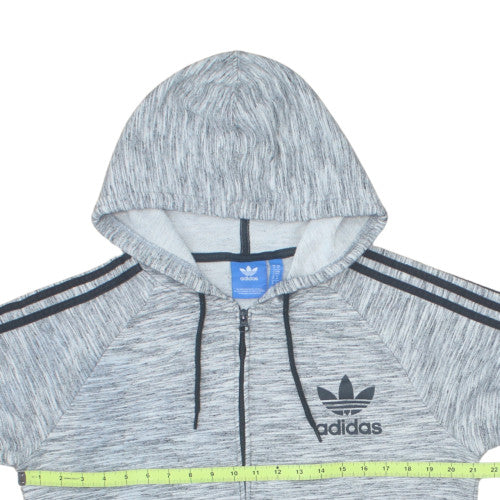 Adidas Mens Grey Full Zip Hoodie Size M Hooded Sweatshirt