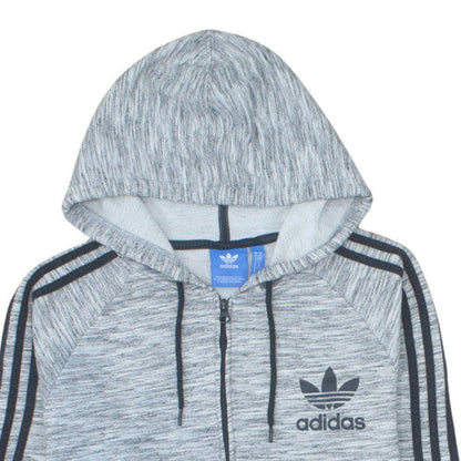 Adidas Mens Grey Full Zip Hoodie Size M Hooded Sweatshirt