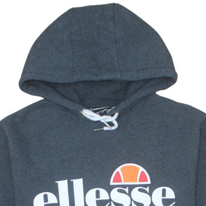 Ellesse Women's Grey Pullover Hoodie UK 10 Cotton Blend Logo Sweatshirt