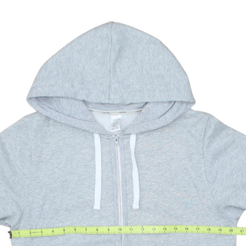 Calvin Klein Women's Grey Full Zip Hoodie L Cotton Blend Sleepwear