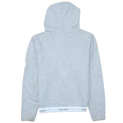 Calvin Klein Women's Grey Full Zip Hoodie L Cotton Blend Sleepwear