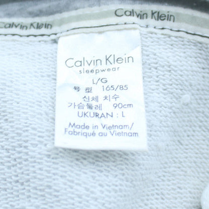 Calvin Klein Women's Grey Full Zip Hoodie L Cotton Blend Sleepwear