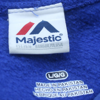 Majestic Mens Blue NY Giants Pullover Hoodie Size L Sports Fleece