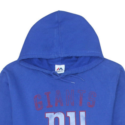 Majestic Mens Blue NY Giants Pullover Hoodie Size L Sports Fleece