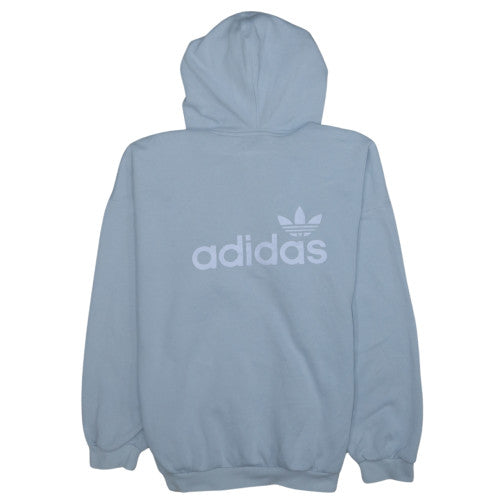 Adidas Womens Blue Pullover Hoodie Size 12 Classic Logo Design