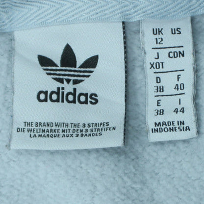 Adidas Womens Blue Pullover Hoodie Size 12 Classic Logo Design
