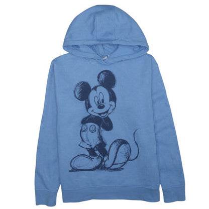 Disney Women Blue Mickey Mouse Pullover Hoodie Size 12 M