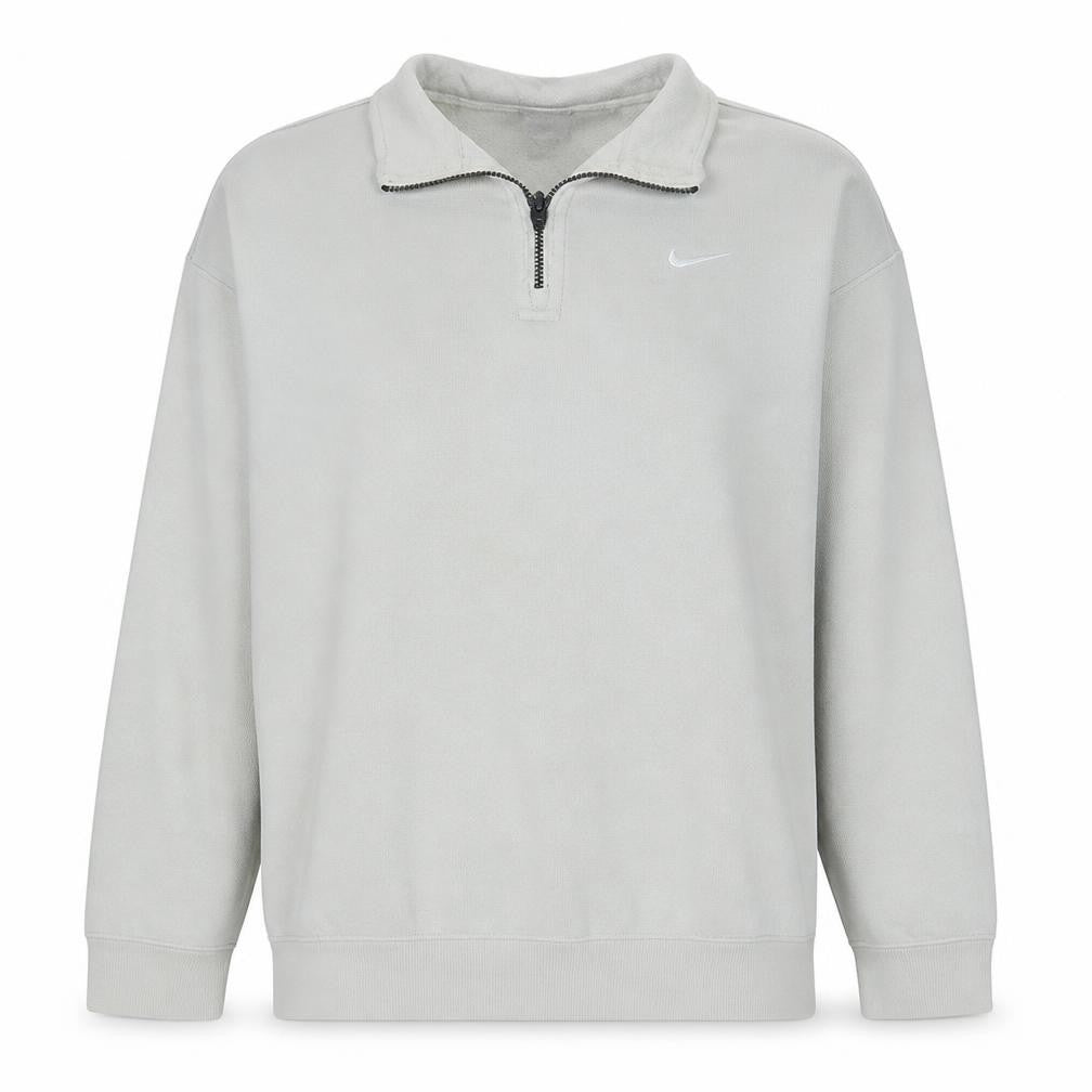 Nike Women's Beige 1/4 Zip Sweatshirt Medium Fleece Pullover