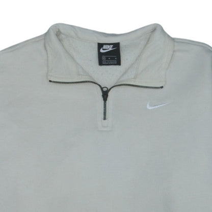 Nike Women's Beige 1/4 Zip Sweatshirt Medium Fleece Pullover