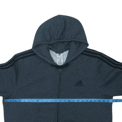 Adidas Mens Grey XL Full Zip Hoodie Sweatshirt