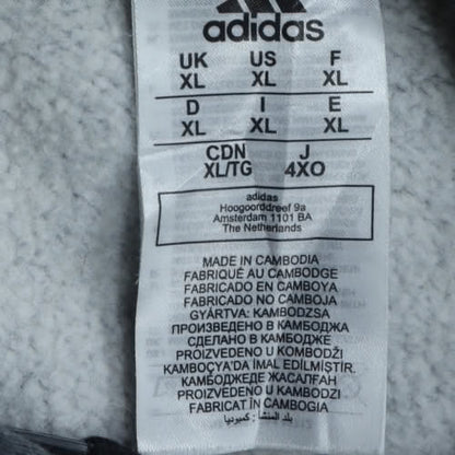 Adidas Mens Grey XL Full Zip Hoodie Sweatshirt
