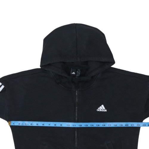 Adidas Womens Black Full Zip Hoodie Size M Cotton Blend Sportswear