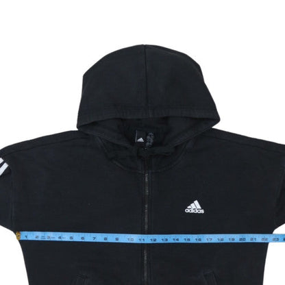 Adidas Womens Black Full Zip Hoodie Size M Cotton Blend Sportswear