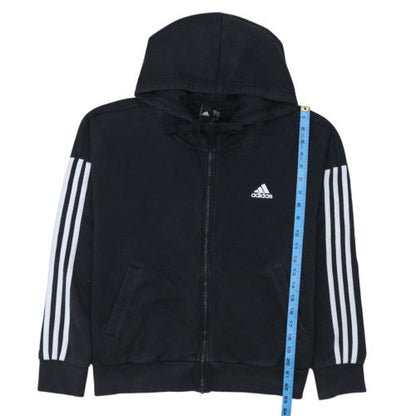 Adidas Womens Black Full Zip Hoodie Size M Cotton Blend Sportswear