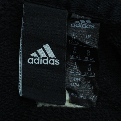 Adidas Womens Black Full Zip Hoodie Size M Cotton Blend Sportswear