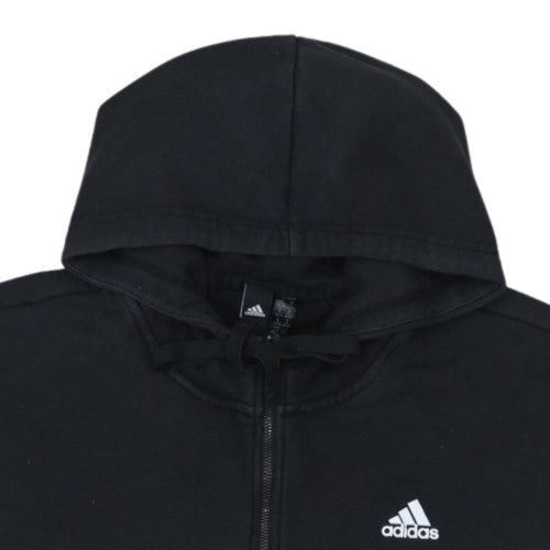 Adidas Womens Black Full Zip Hoodie Size M Cotton Blend Sportswear