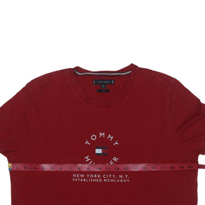 Tommy Hilfiger Men's Red Slim Fit Cotton Crew Neck T-Shirt Size L