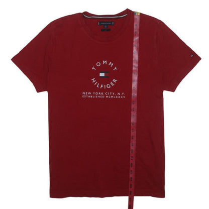 Tommy Hilfiger Men's Red Slim Fit Cotton Crew Neck T-Shirt Size L