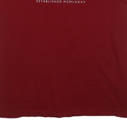 Tommy Hilfiger Men's Red Slim Fit Cotton Crew Neck T-Shirt Size L