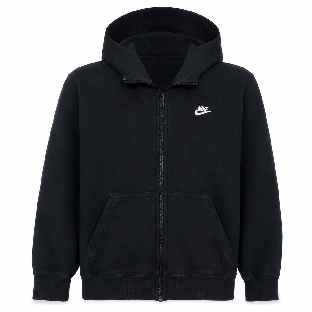 Nike Men's Black Full Zip Hoodie L Classic Fleece Sweatshirt