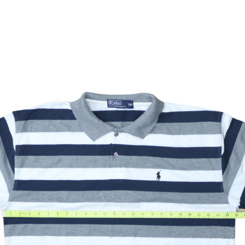 Ralph Lauren Men's Blue Striped Cotton 3XL Polo Shirt