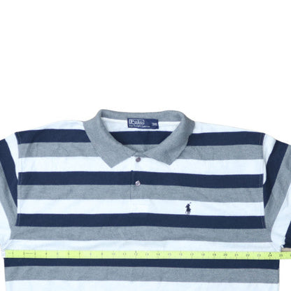 Ralph Lauren Men's Blue Striped Cotton 3XL Polo Shirt