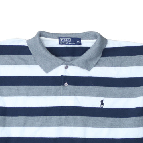 Ralph Lauren Men's Blue Striped Cotton 3XL Polo Shirt