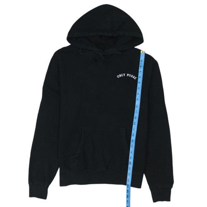 Obey Mens Black Pullover Hoodie L Streetwear Embroidered Logo