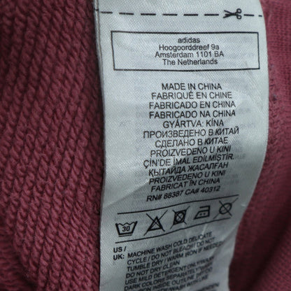 Adidas Women Pink Cropped Pullover Hoodie Size 10 Logo Lace Up