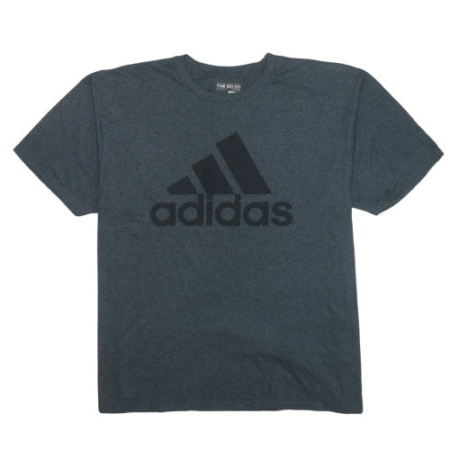Adidas Men's Dark Grey 2XL Crew Neck Graphic Logo T-Shirt