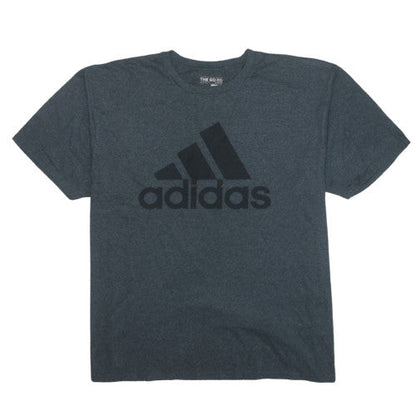 Adidas Men's Dark Grey 2XL Crew Neck Graphic Logo T-Shirt