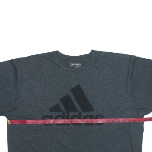 Adidas Men's Dark Grey 2XL Crew Neck Graphic Logo T-Shirt