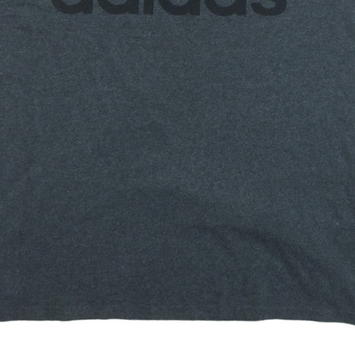 Adidas Men's Dark Grey 2XL Crew Neck Graphic Logo T-Shirt