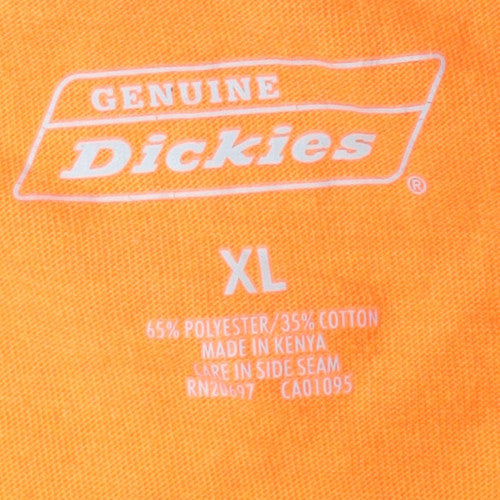 Dickies Men’s Orange XL Crew Neck Short Sleeve Workwear T-Shirt