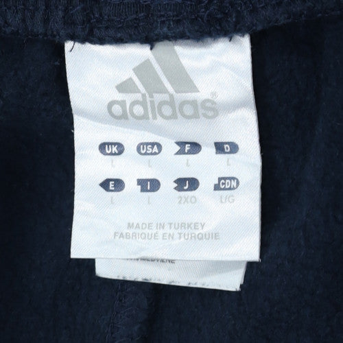 Adidas Men's Black Regular Fit Fleece Sweatpants L