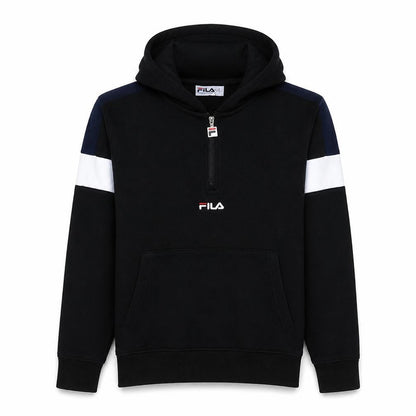 Fila Men's Black M Pullover 1/4 Zip Hoodie Sweatshirt