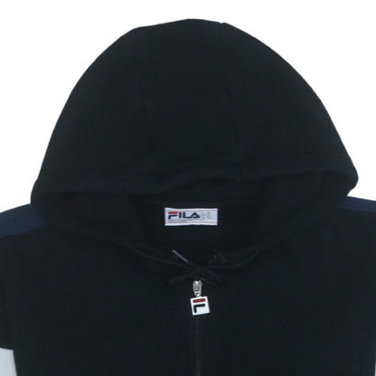 FILA Men's Black M Pullover 1/4 Zip Hoodie Sweatshirt