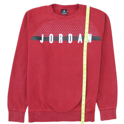 Jordan Men's Red Crew Neck Sweatshirt M Pullover Sports Style