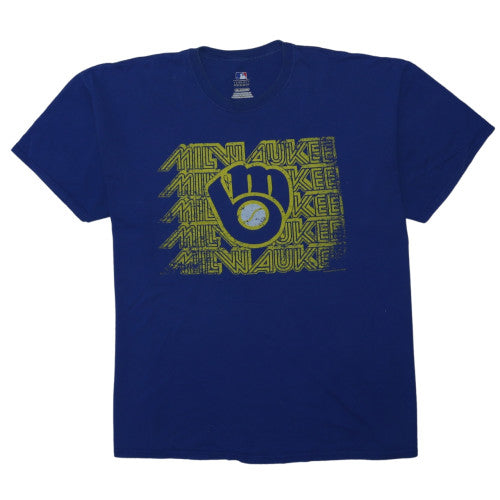 Genuine Merchandise Men's Blue Milwaukee Brewers 2XL Graphic T-Shirt