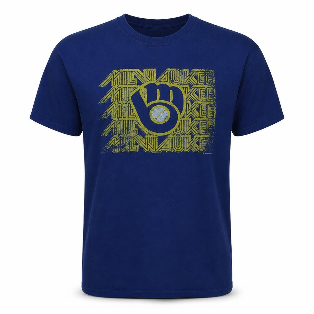 Genuine Merchandise Men's Blue Milwaukee Brewers 2XL Graphic T-Shirt