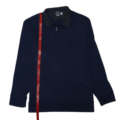 Polo Ralph Lauren Men's Blue XL 1/4 Zip Collared Sweatshirt