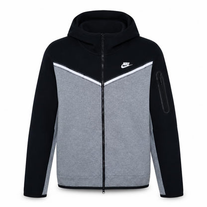 Nike Men's Grey XL Full Zip Hooded Sports Fleece Hoodie