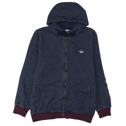 Adidas Men’s Blue Full Zip Hoodie L Regular Fit Jersey