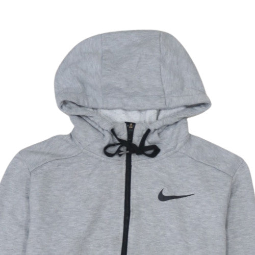 Nike Men's Grey Full Zip Dri-FIT Hoodie Sweatshirt Size L